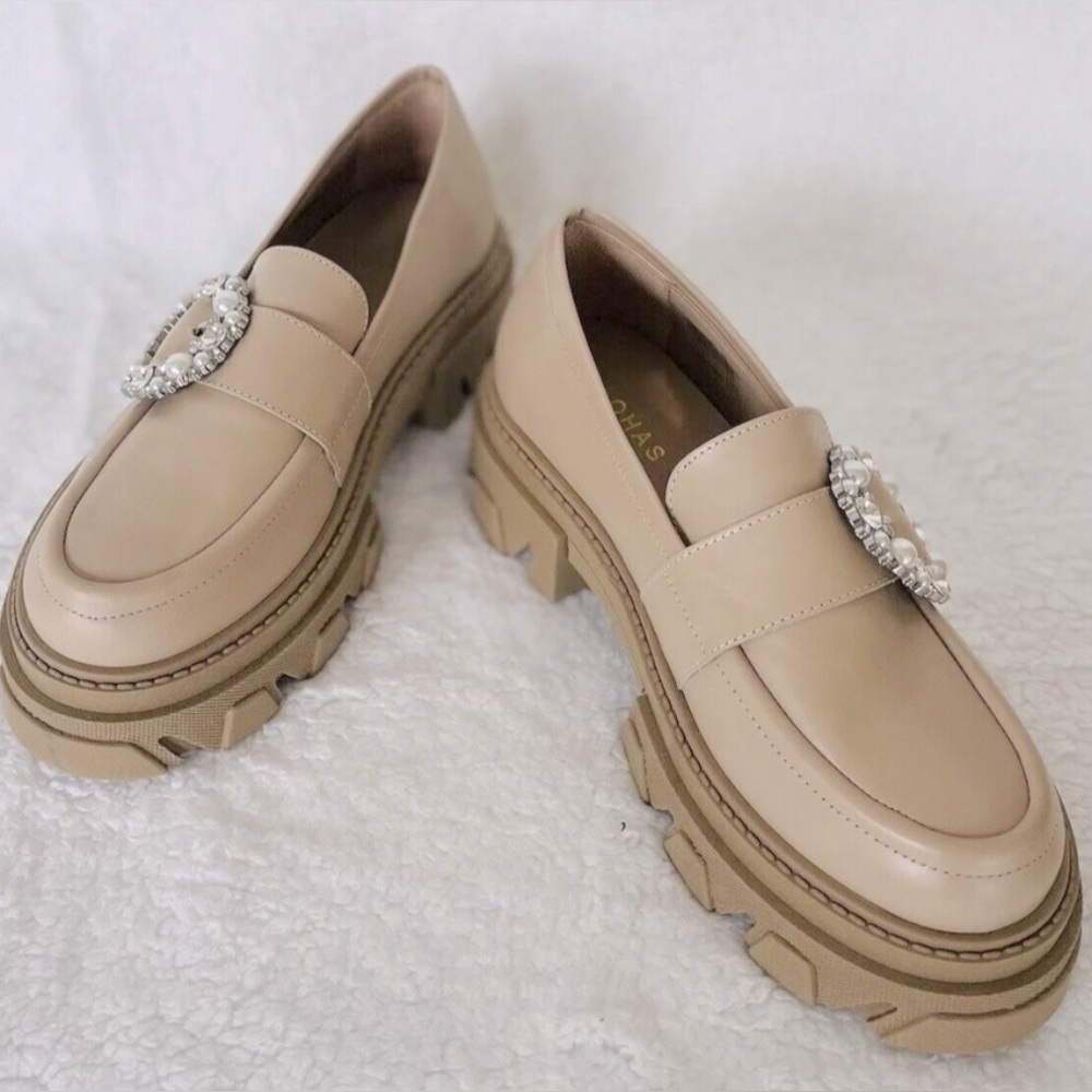 Alohas Platform Loafer Trailblazer Crystal Stone Beige EU 38 / US size 7.5 - Picture 7 of 15